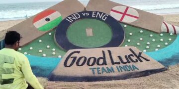 ବାଲୁକାକଳାରେ ଟିମ୍ ଇଣ୍ଡିଆକୁ ଶୁଭେଚ୍ଛା