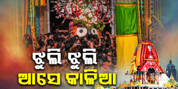 ଭକ୍ତଙ୍କୁ ରଥରୁ ଚାହିଁଛି କାଳିଆ